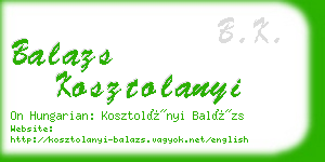 balazs kosztolanyi business card